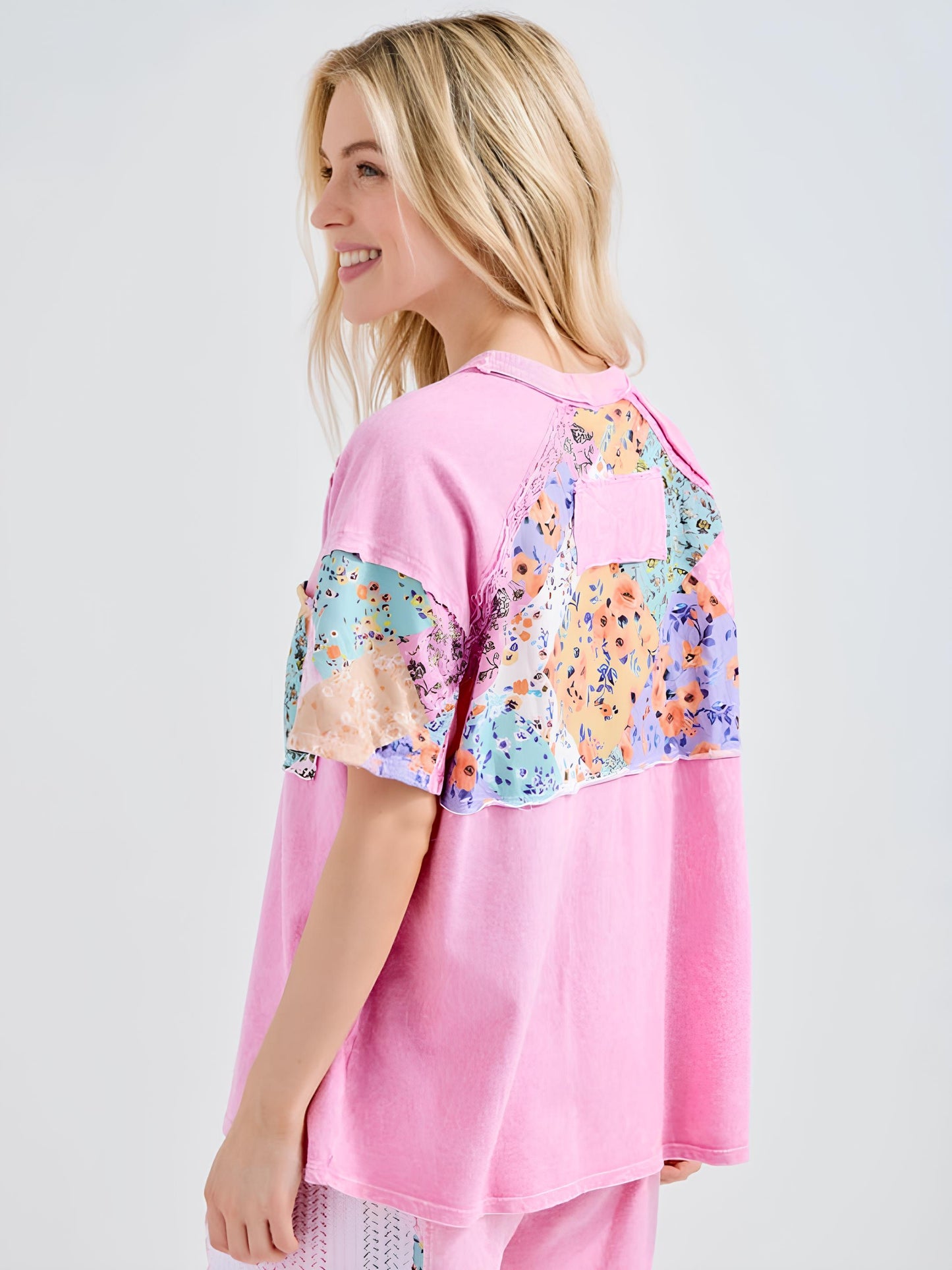Bubblegum Pink Floral Tee