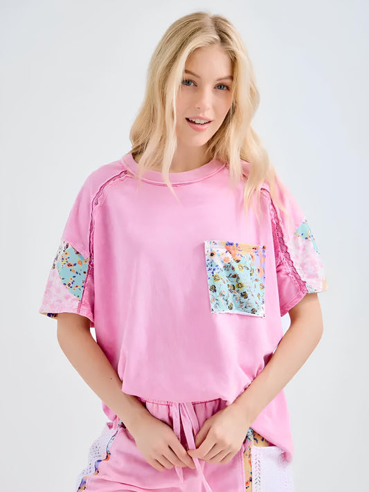 Bubblegum Pink Floral Tee
